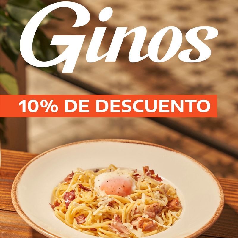 1O% DESCUENTO EN GINOS